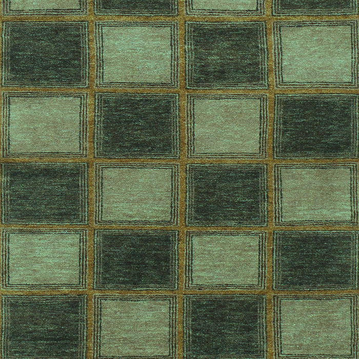 Machine Washable Checkered Turquoise Modern Area Rugs, wshabs1357turq