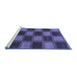 Sideview of Machine Washable Checkered Blue Modern Rug, wshabs1357blu