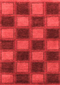 Checkered Red Modern Rug, abs1357red