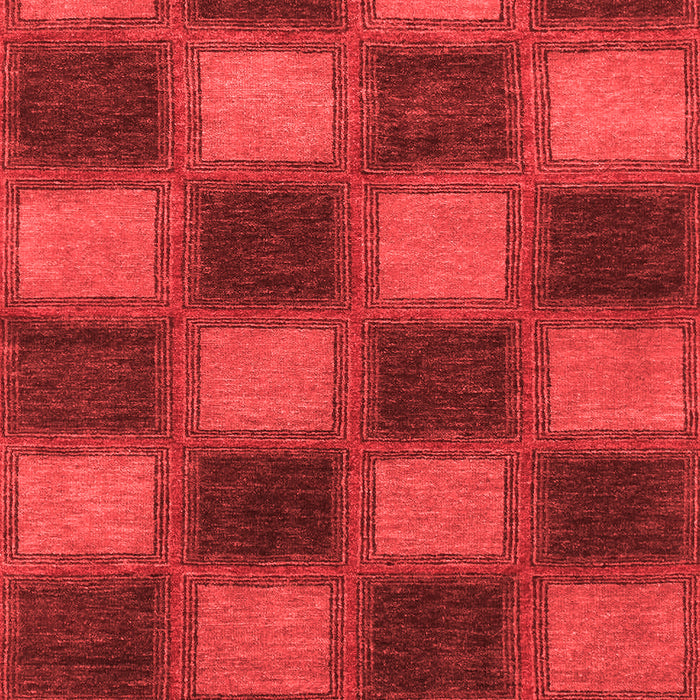 Machine Washable Checkered Red Modern Rug, wshabs1357red