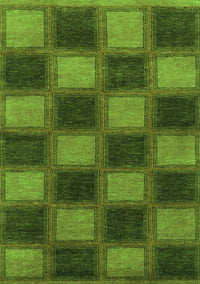 Checkered Green Modern Rug, abs1357grn