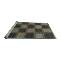 Sideview of Machine Washable Checkered Light Blue Modern Rug, wshabs1357lblu