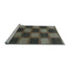 Sideview of Machine Washable Checkered Light Blue Modern Rug, wshabs1357lblu