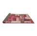 Sideview of Abstract Red Patchwork Rug, abs1358