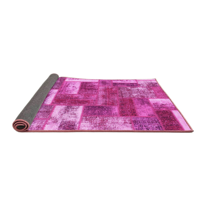 Sideview of Patchwork Pink Transitional Rug, abs1358pnk