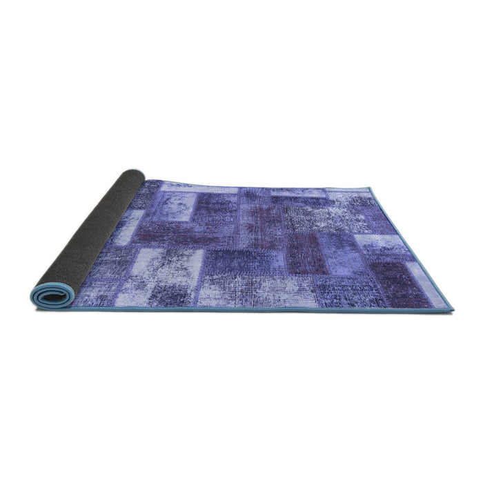 Sideview of Patchwork Blue Transitional Rug, abs1358blu