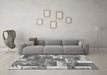 Machine Washable Patchwork Gray Transitional Rug in a Living Room,, wshabs1358gry