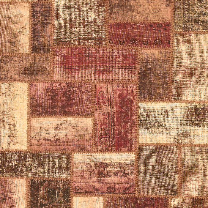 Machine Washable Patchwork Brown Transitional Rug, wshabs1358brn