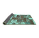 Sideview of Patchwork Turquoise Transitional Rug, abs1358turq