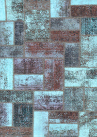 Patchwork Light Blue Transitional Rug, abs1358lblu