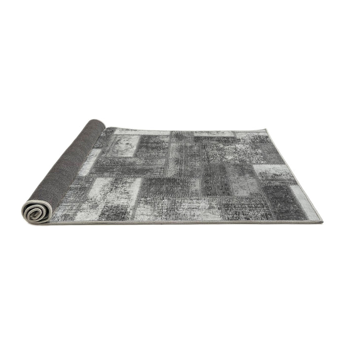 Sideview of Patchwork Gray Transitional Rug, abs1358gry