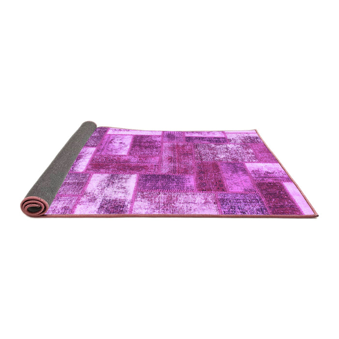 Sideview of Patchwork Purple Transitional Rug, abs1358pur