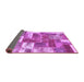 Sideview of Patchwork Purple Transitional Rug, abs1358pur