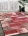 Machine Washable Abstract Red Rug in a Family Room, wshabs1358