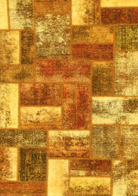 Patchwork Yellow Transitional Rug, abs1358yw