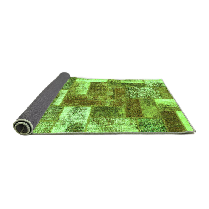 Sideview of Patchwork Green Transitional Rug, abs1358grn