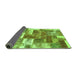 Sideview of Patchwork Green Transitional Rug, abs1358grn