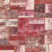 Square Abstract Red Patchwork Rug, abs1358