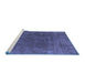 Sideview of Machine Washable Abstract Blue Modern Rug, wshabs1359blu