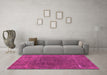 Machine Washable Abstract Pink Modern Rug in a Living Room, wshabs1359pnk