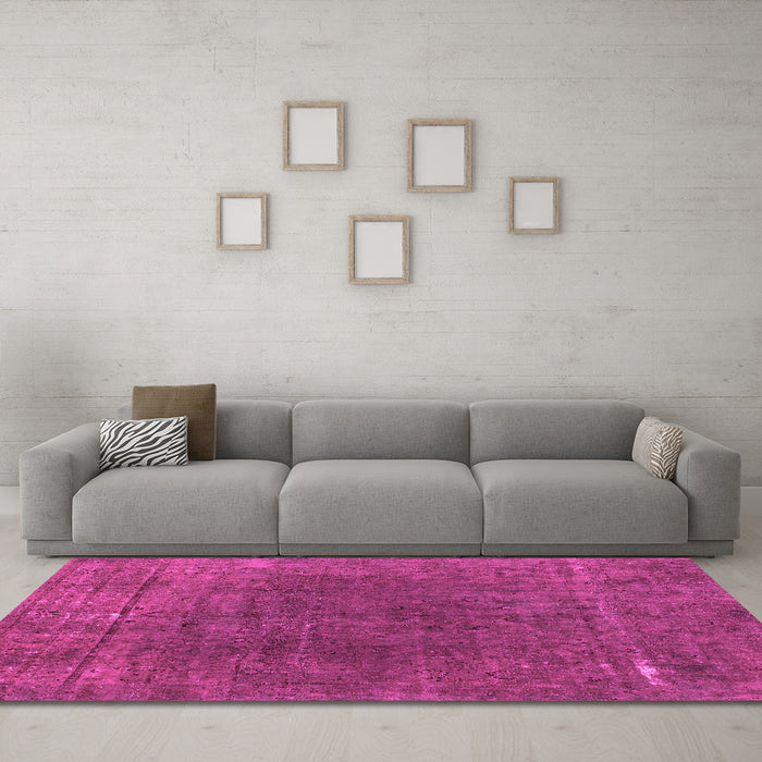 Machine Washable Abstract Pink Modern Rug in a Living Room, wshabs1359pnk