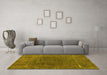 Machine Washable Abstract Yellow Modern Rug in a Living Room, wshabs1359yw