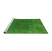 Sideview of Machine Washable Abstract Green Modern Area Rugs, wshabs1359grn