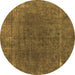 Round Abstract Brown Modern Rug, abs1359brn