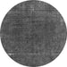 Round Machine Washable Abstract Gray Modern Rug, wshabs1359gry