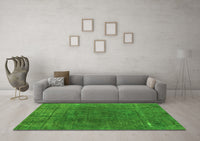 Machine Washable Abstract Green Modern Rug, wshabs1359grn