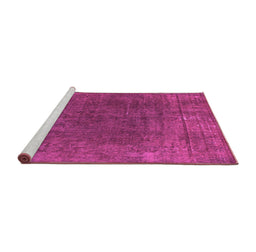 Sideview of Machine Washable Abstract Pink Modern Rug, wshabs1359pnk