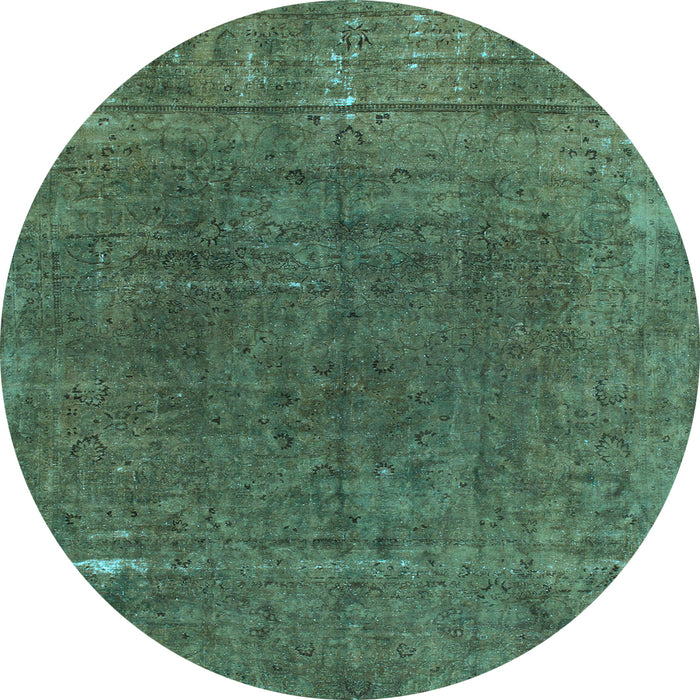 Round Abstract Light Blue Modern Rug, abs1359lblu