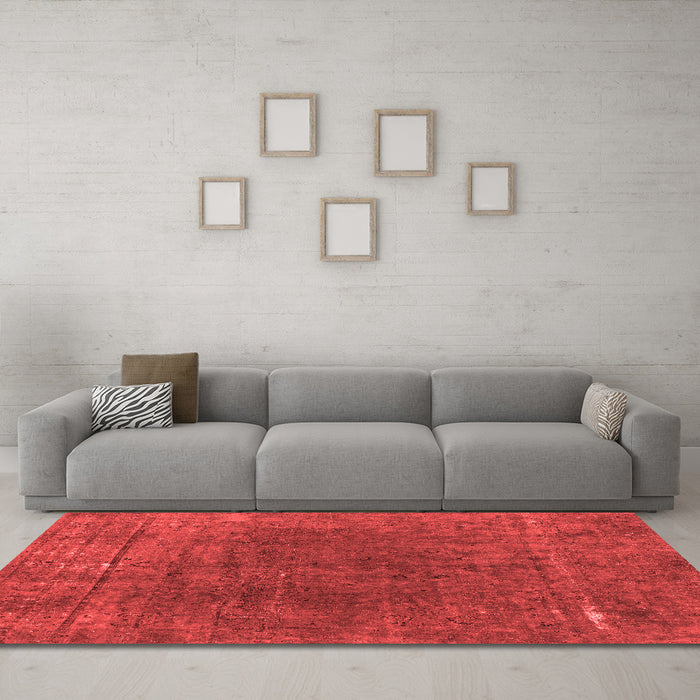 Modern Red Washable Rugs