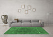 Machine Washable Abstract Emerald Green Modern Area Rugs in a Living Room,, wshabs1359emgrn