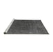 Sideview of Machine Washable Abstract Gray Modern Rug, wshabs1359gry