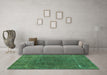 Machine Washable Abstract Turquoise Modern Area Rugs in a Living Room,, wshabs1359turq