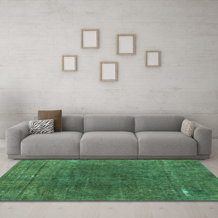 Machine Washable Abstract Turquoise Modern Area Rugs in a Living Room,, wshabs1359turq