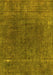 Machine Washable Abstract Yellow Modern Rug, wshabs1359yw