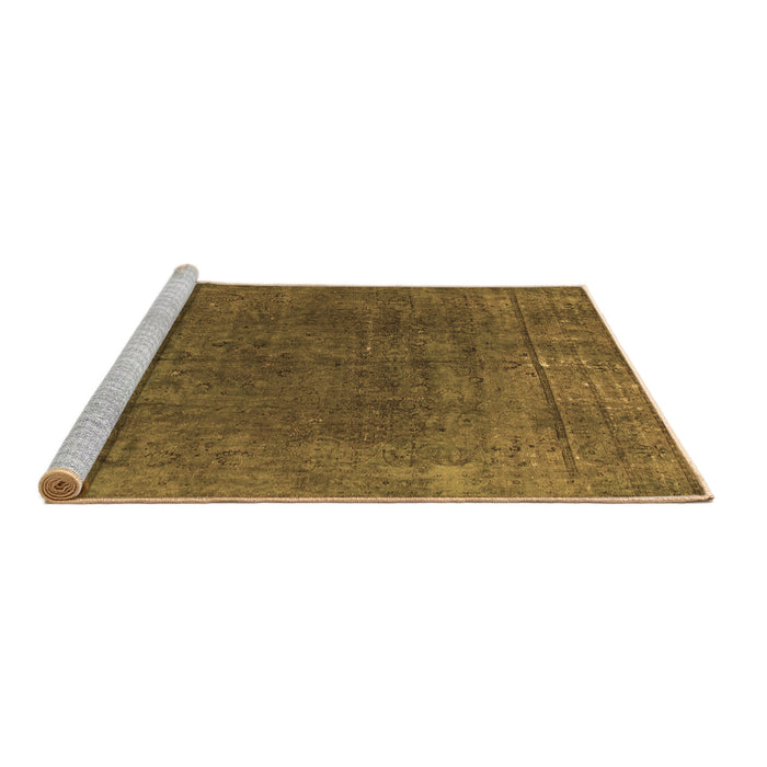 Sideview of Machine Washable Abstract Brown Modern Rug, wshabs1359brn