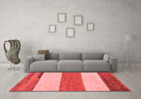 Machine Washable Solid Red Modern Rug, wshabs135red