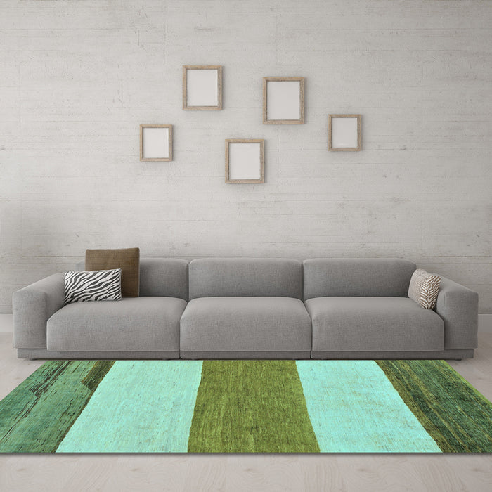 Machine Washable Solid Light Blue Modern Rug in a Living Room, wshabs135lblu