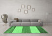 Machine Washable Solid Emerald Green Modern Area Rugs in a Living Room,, wshabs135emgrn