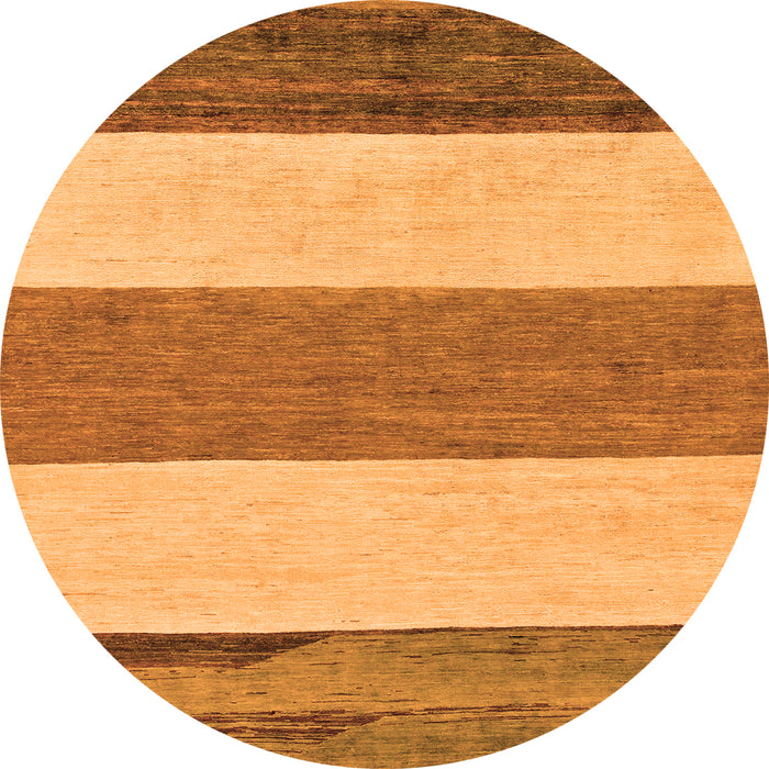 Round Solid Orange Modern Rug, abs135org