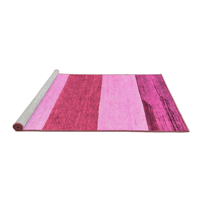 Sideview of Machine Washable Solid Pink Modern Rug, wshabs135pnk