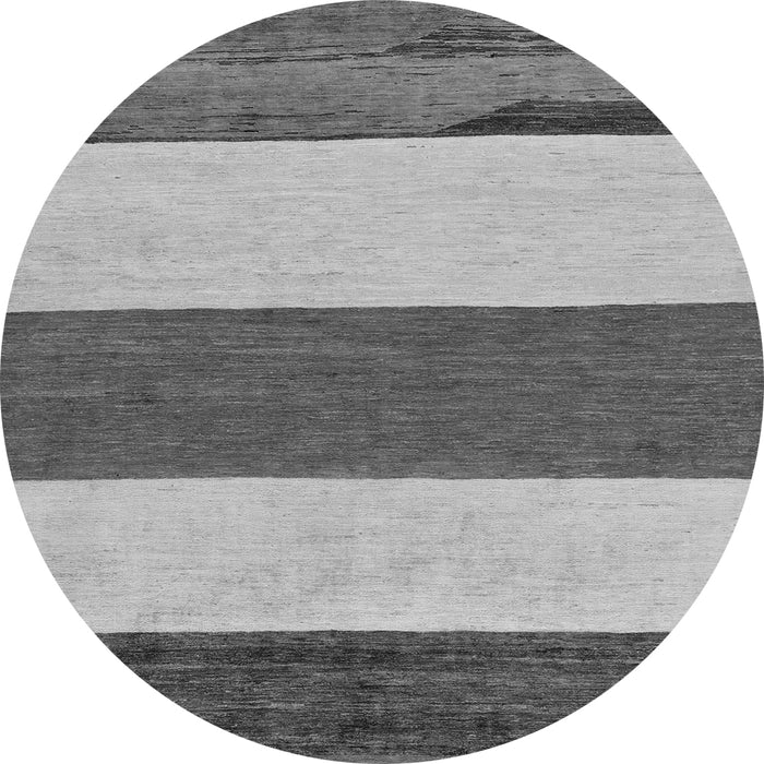 Round Solid Gray Modern Rug, abs135gry