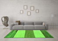 Machine Washable Solid Green Modern Rug, wshabs135grn