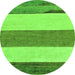 Round Solid Green Modern Rug, abs135grn