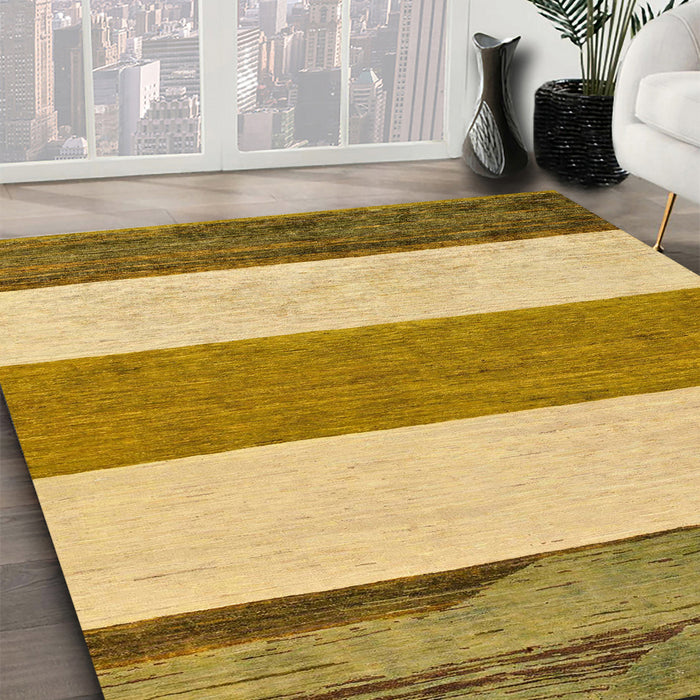 Machine Washable Abstract Dark Bisque Brown Rug in a Family Room, wshabs135
