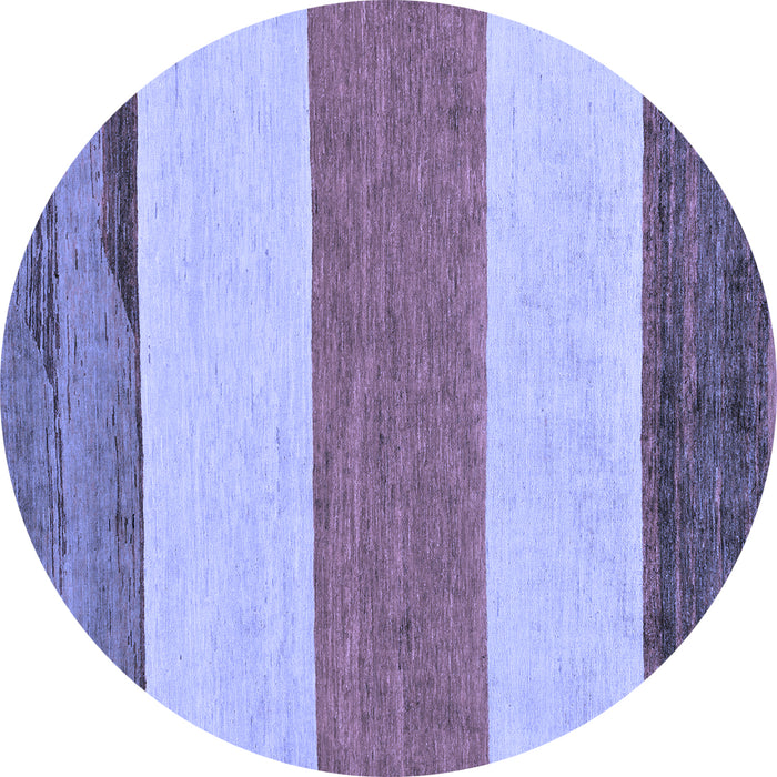 Round Solid Blue Modern Rug, abs135blu