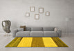 Machine Washable Solid Yellow Modern Rug in a Living Room, wshabs135yw